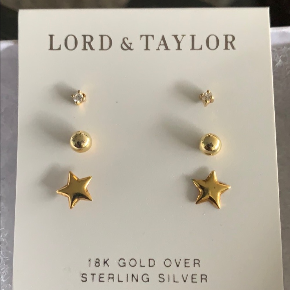 Gold over sterling silver earnings set
